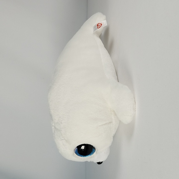 Vintage Ty Beanie Boo 'Icy' the White Seal (12 inch) Glitter Eye Version - Picture 2 of 16